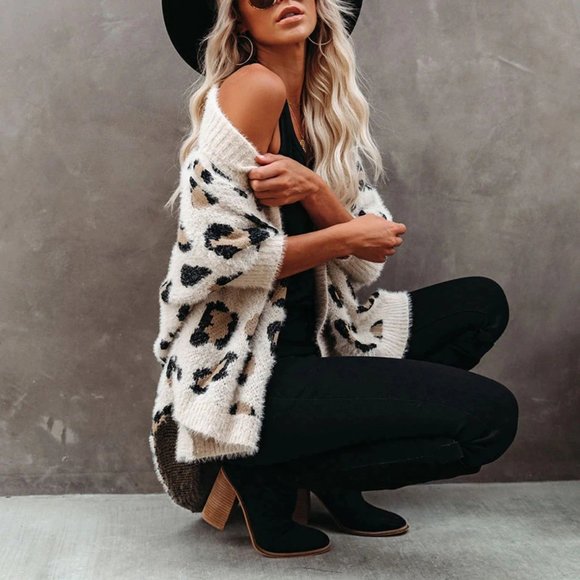 Cozy Up Leopard Print Fuzzy Cardigan - Picture 9 of 11